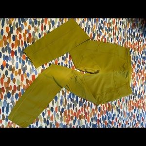 Lululemon Fast and Free Chartruesse Leggings, size 4